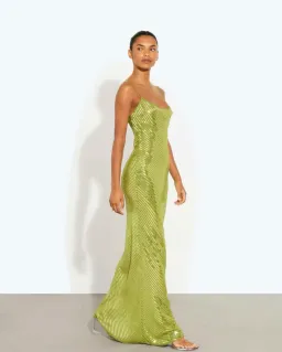 Rat & Boa Gina Sequin Maxi Green Dress Size S for rent on The Volte - image 3