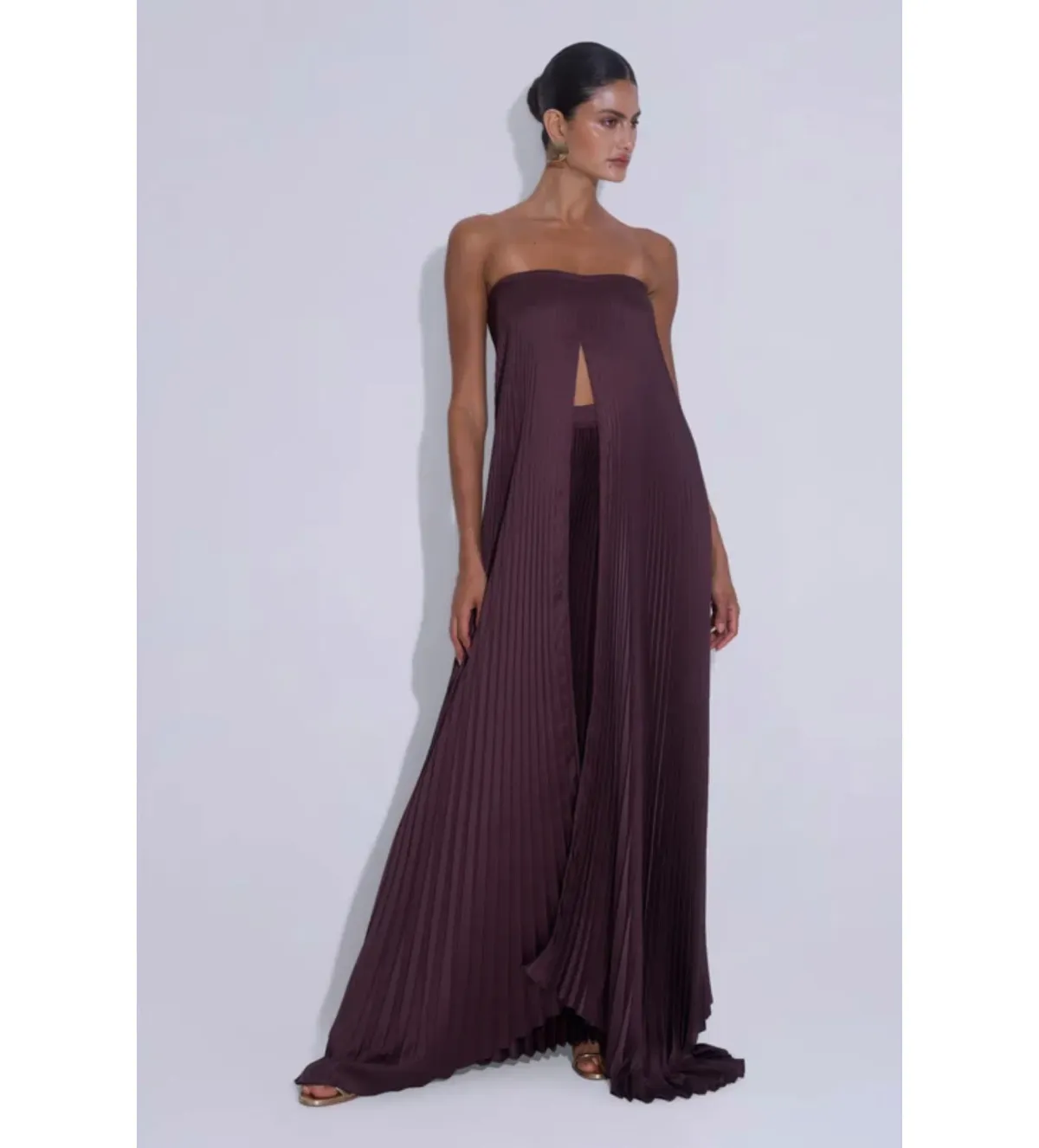 L'Idee Marmont Top and Gala Skirt Set in Mahogany Size AU8 - Image 1