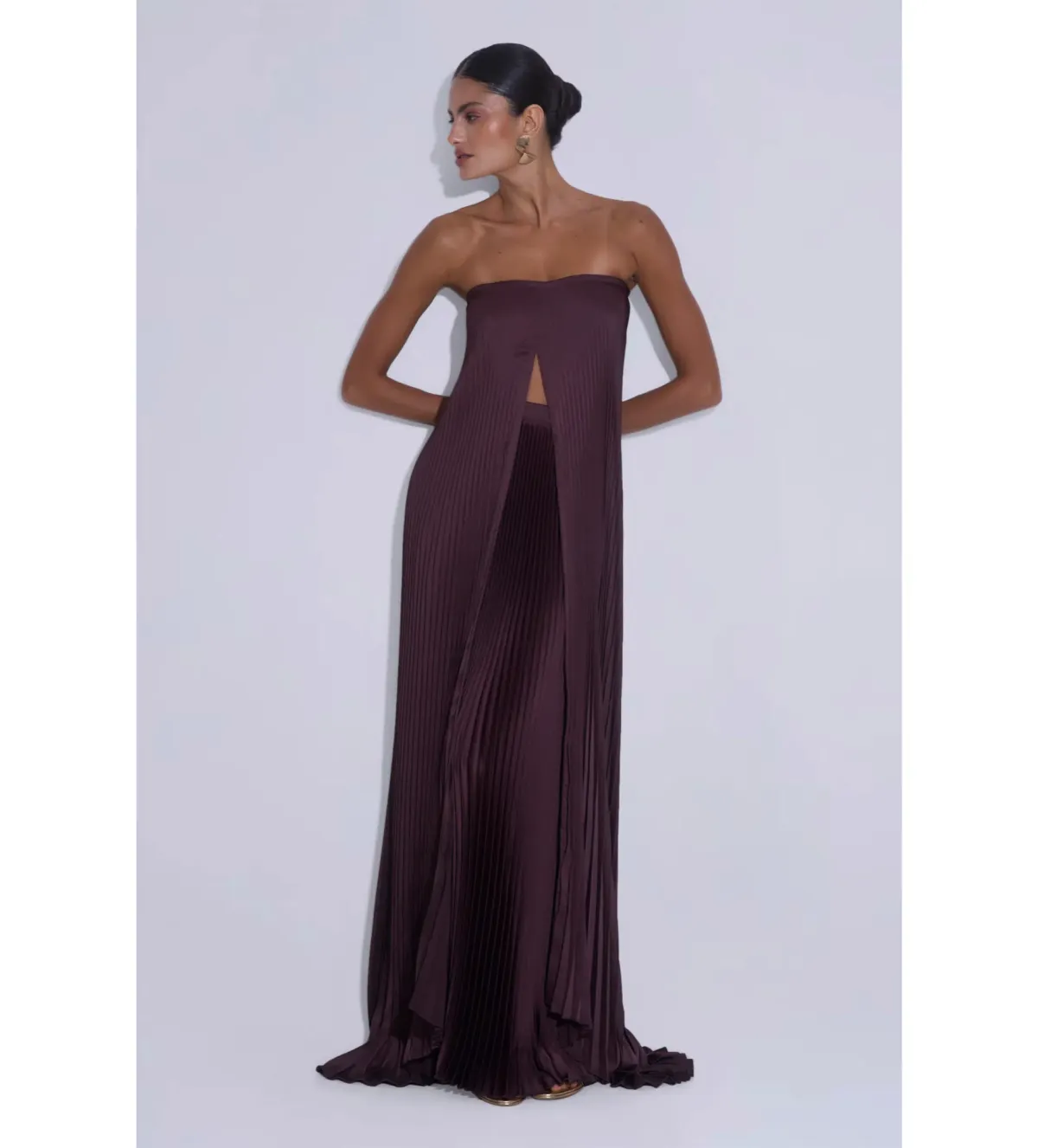 L'Idee Marmont Top and Gala Skirt Set in Mahogany Size AU10 - Image 2