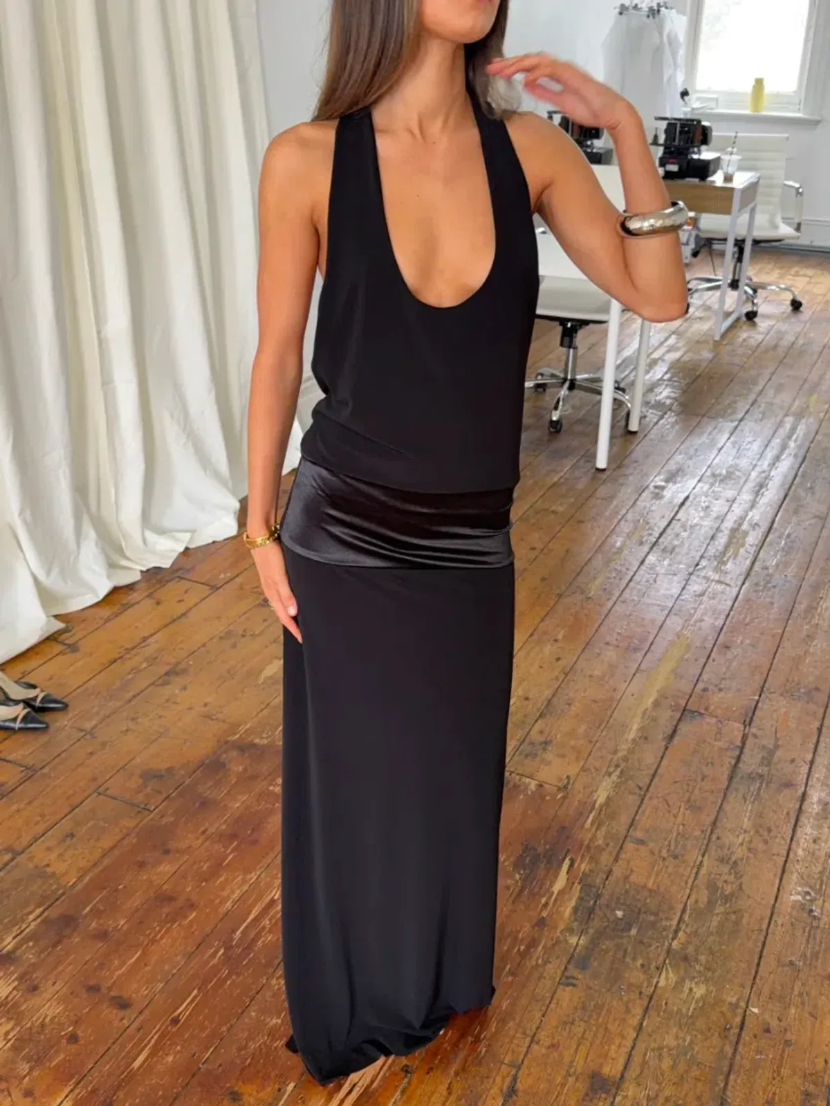la marie, serena maxi black, maxi, size 6-8 - Image 1