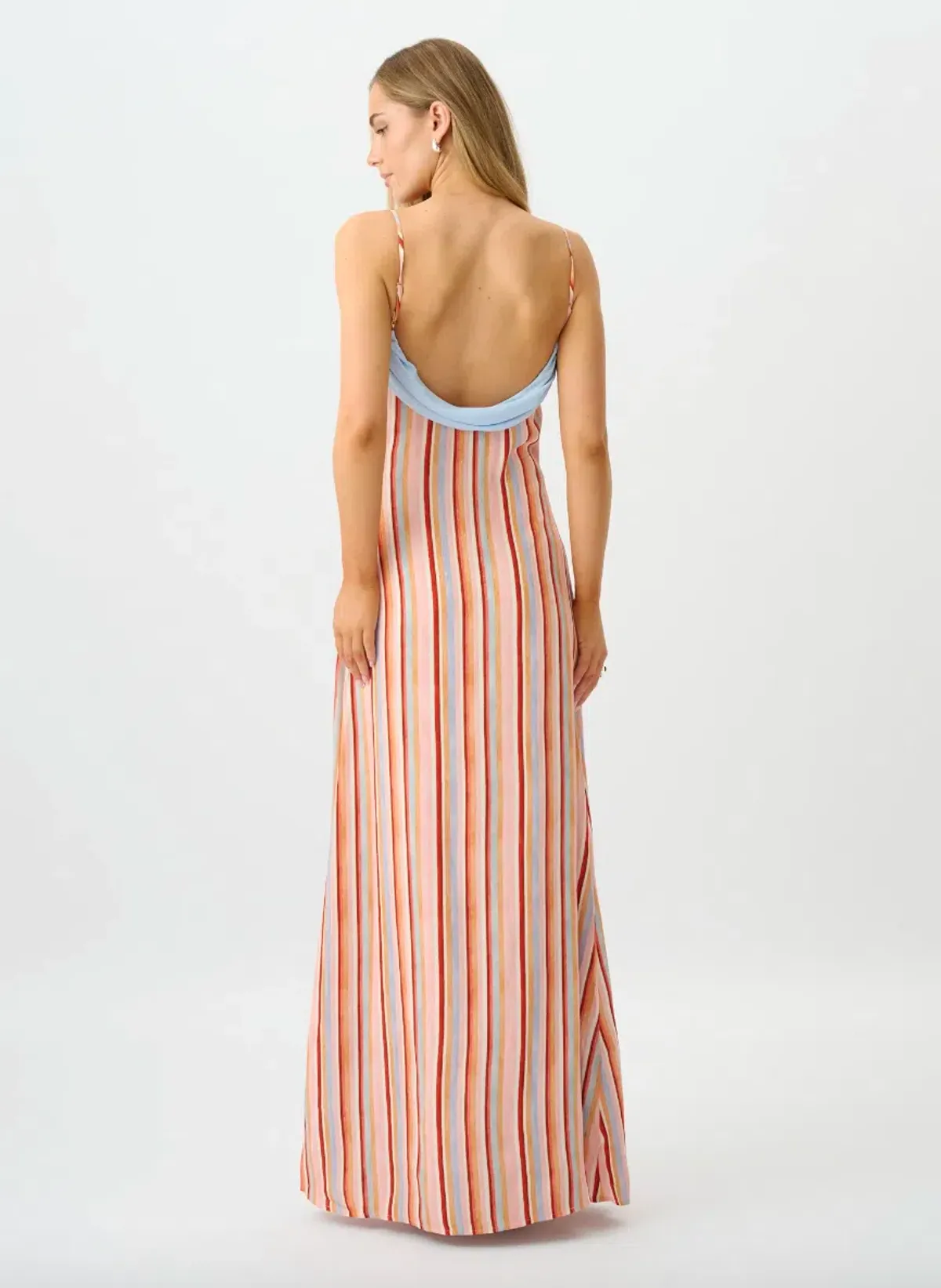 With Harper lu, Draped Slip Dress, Blush Stripe, size AU6 - Image 3