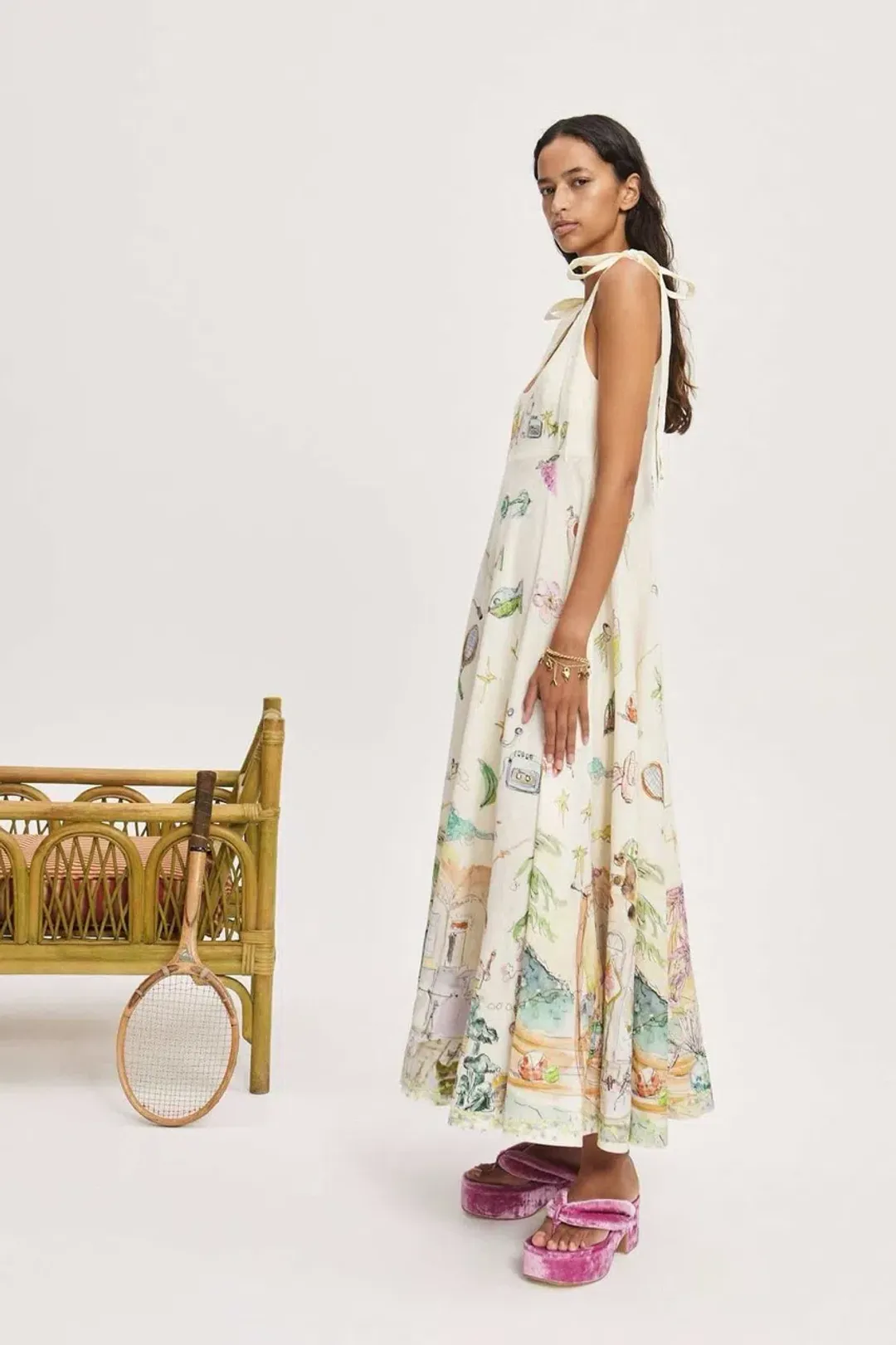ALEMAIS Anouk Ballet Sundress Cream Size 10 AU for rent on The Volte - main image