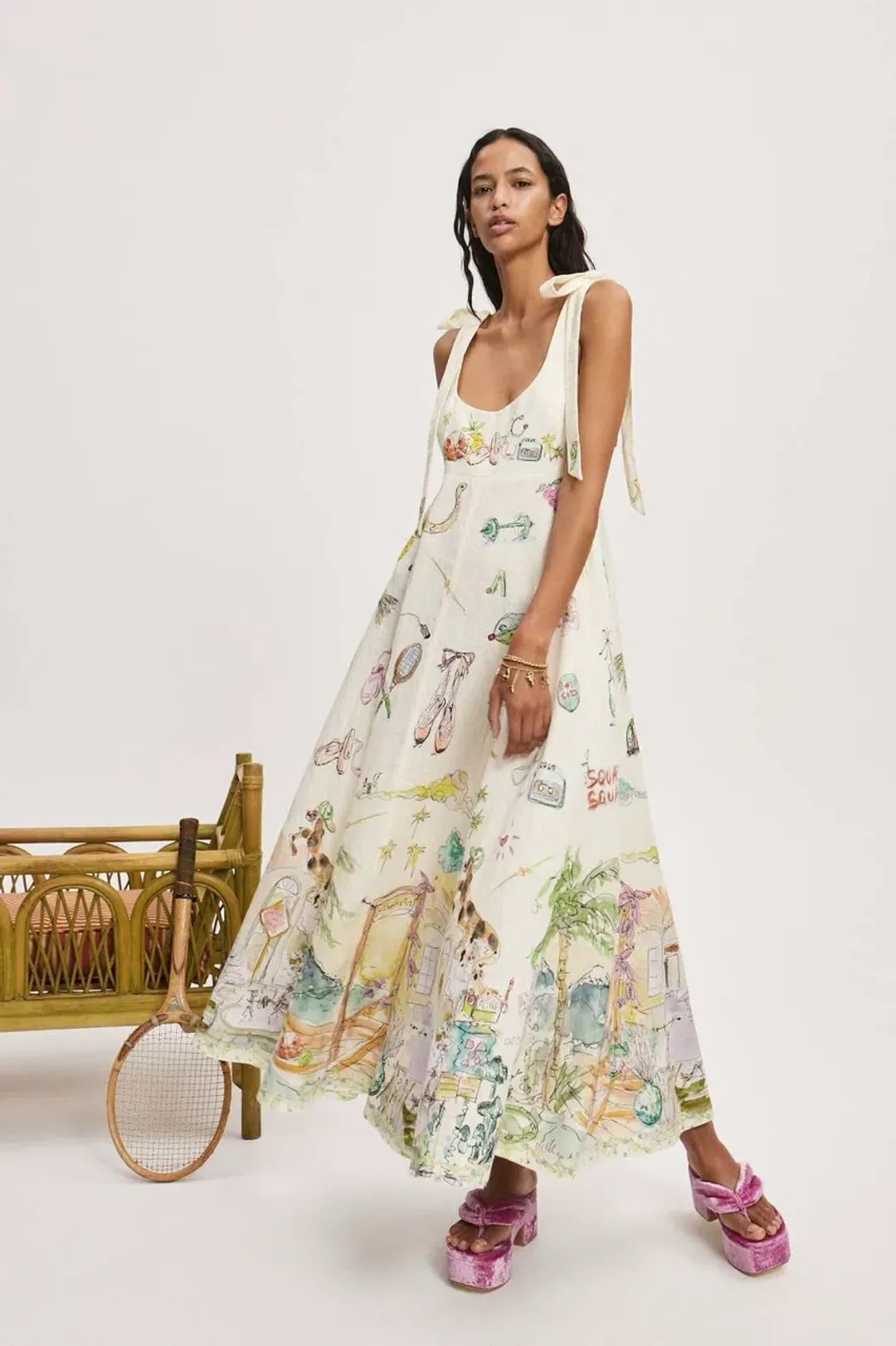 ALEMAIS Anouk Ballet Sundress Cream Size 10 AU for rent on The Volte - main image