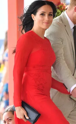 Self-Portrait Red Embroidered Midi Dress – UK 10 – As Worn by Meghan Markle for rent on The Volte - image 2