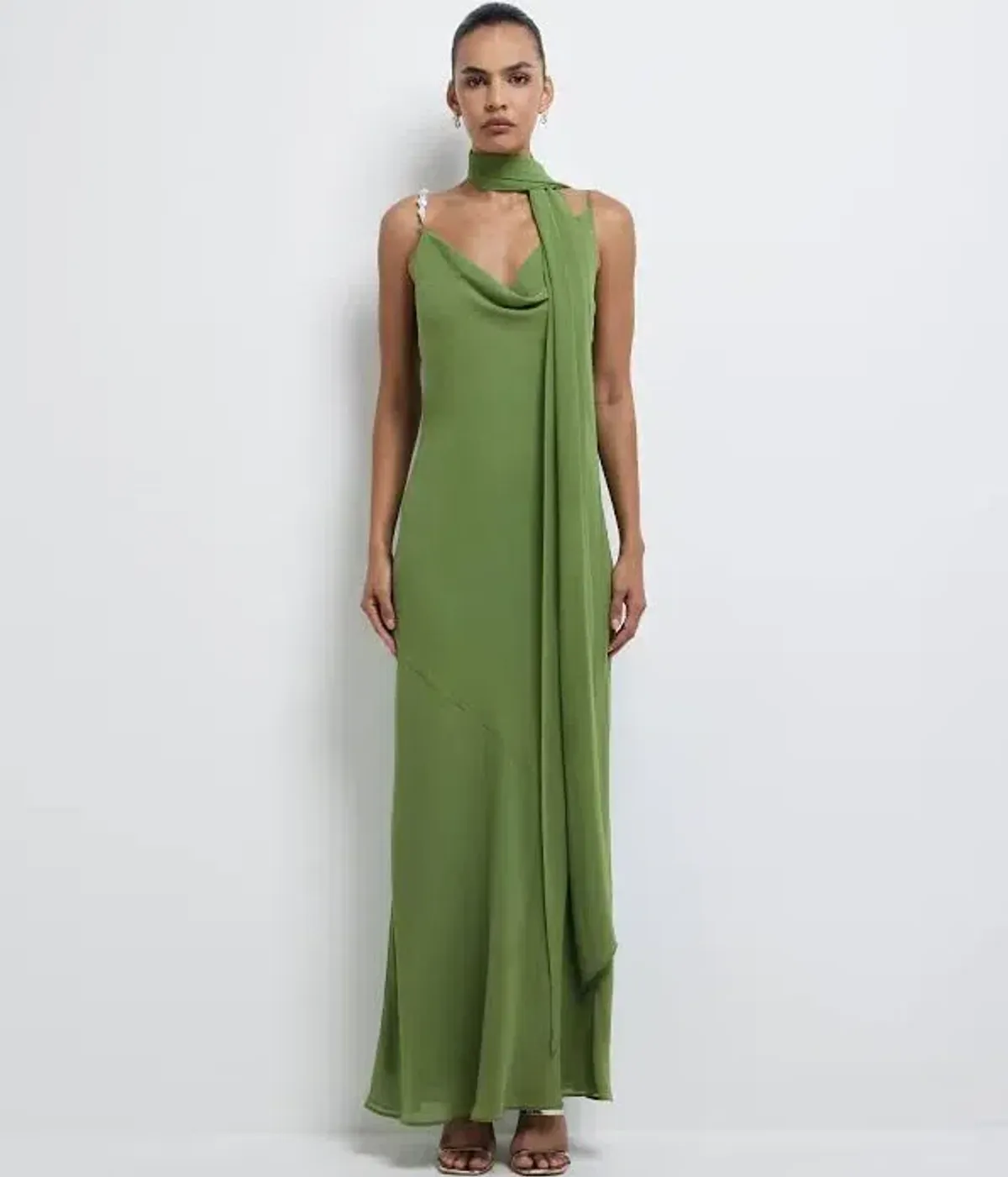 SHEIKE Anya Maxi Dress – Green (Includes Scarf) - Image 1