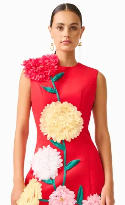 ELLIATT Buttercup Red Floral Mini Dress – Size 8 – As Worn by Emma Freedman for rent on The Volte - image 3