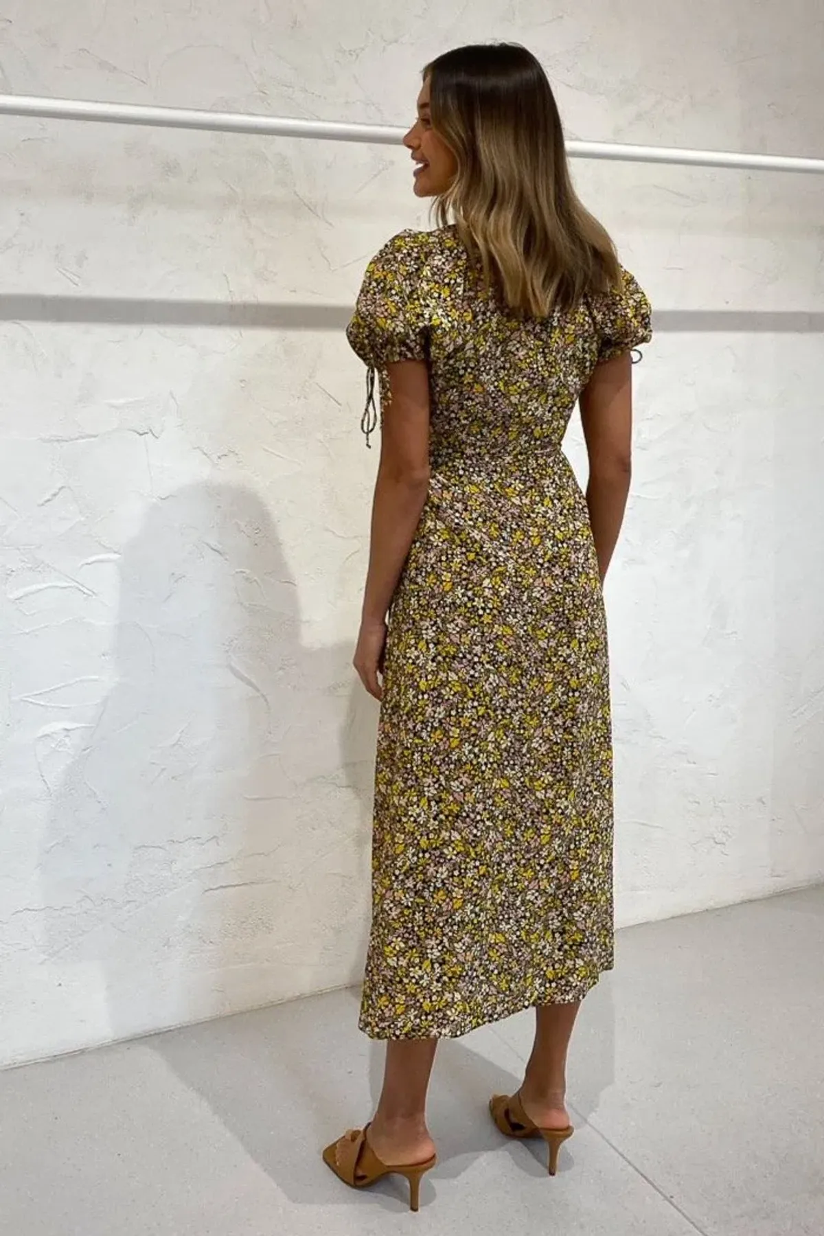 Bec & Bridge Maisie Silk Short Sleeve Midi Dress Print Size 8 - Image 3