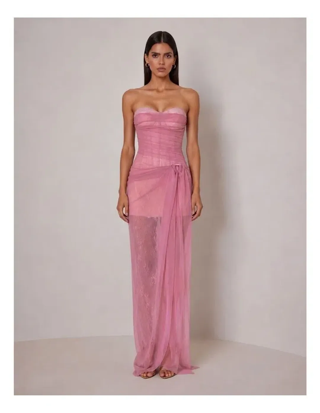 Elle Zeitoune Reigan Dress in Vintage Pink Size 8 for rent on The Volte - main image