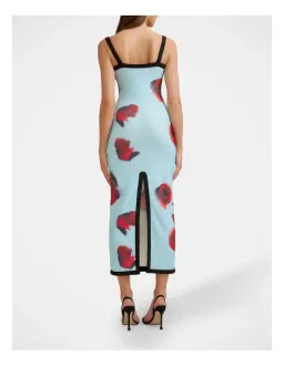 By Johnny Sky Rose Midi Dress in Blue Red Black size 8 for rent on The Volte - image 2