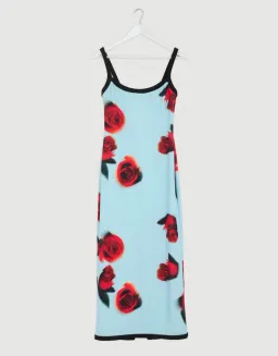 By Johnny Sky Rose Midi Dress in Blue Red Black size 8 for rent on The Volte - image 11