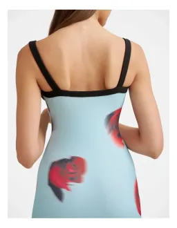 By Johnny Sky Rose Midi Dress in Blue Red Black size 8 for rent on The Volte - image 5