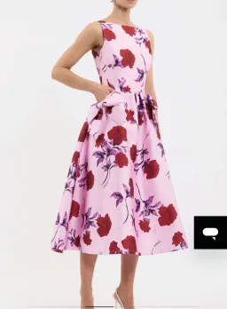 Rebecca Vallance Melora Midi Dress, pink, size 10 for rent on The Volte - image 3