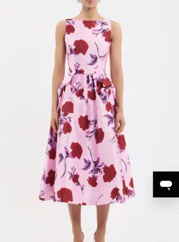 Rebecca Vallance Melora Midi Dress, pink, size 10 for rent on The Volte - image 1