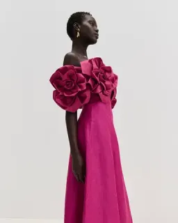 π©· AJE Etta Midi Dress - size 8 - Magenta Pink Maxi Gown π©· for rent on The Volte - image 6
