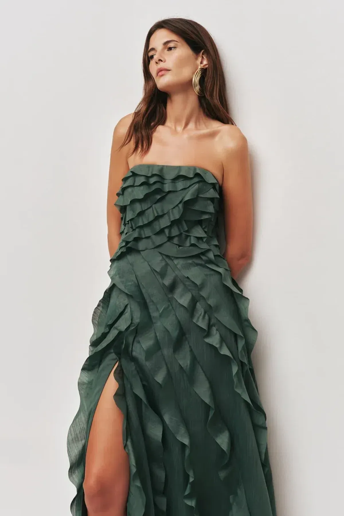 Aje Allairie Gown in Forest Green Size 8 - Image 3