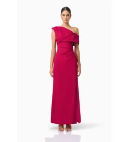 Elliatt Verdessa Asymmetrical Gown in Raspberry Pink Size S/AU 8 for rent on The Volte - image 1