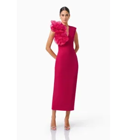 Elliatt Verdessa V-Neck Maxi Dress in Raspberry Pink Size M/AU 10 for rent on The Volte - image 4