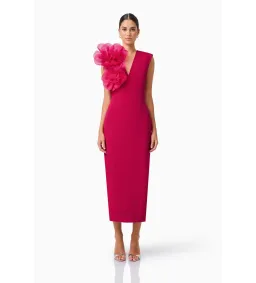 Elliatt Verdessa V-Neck Maxi Dress in Raspberry Pink Size M/AU 10 for rent on The Volte - image 1