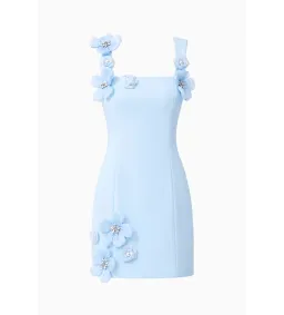 Chantelle Floral Mini Dress in Blue Size S/AU 8 for rent on The Volte - image 8