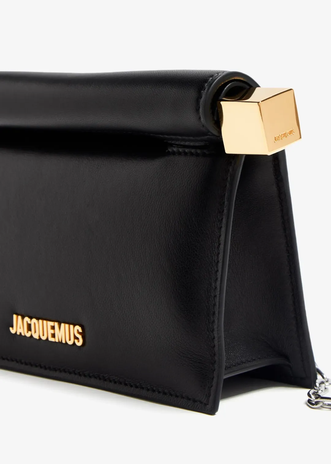 JACQUEMUS BLACK ROND CARRÉ SMALL CLUTCH BAG for rent on The Volte - main image