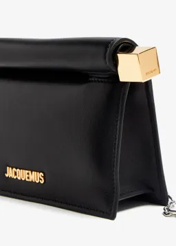 JACQUEMUS BLACK ROND CARRÉ SMALL CLUTCH BAG for rent on The Volte - image 2