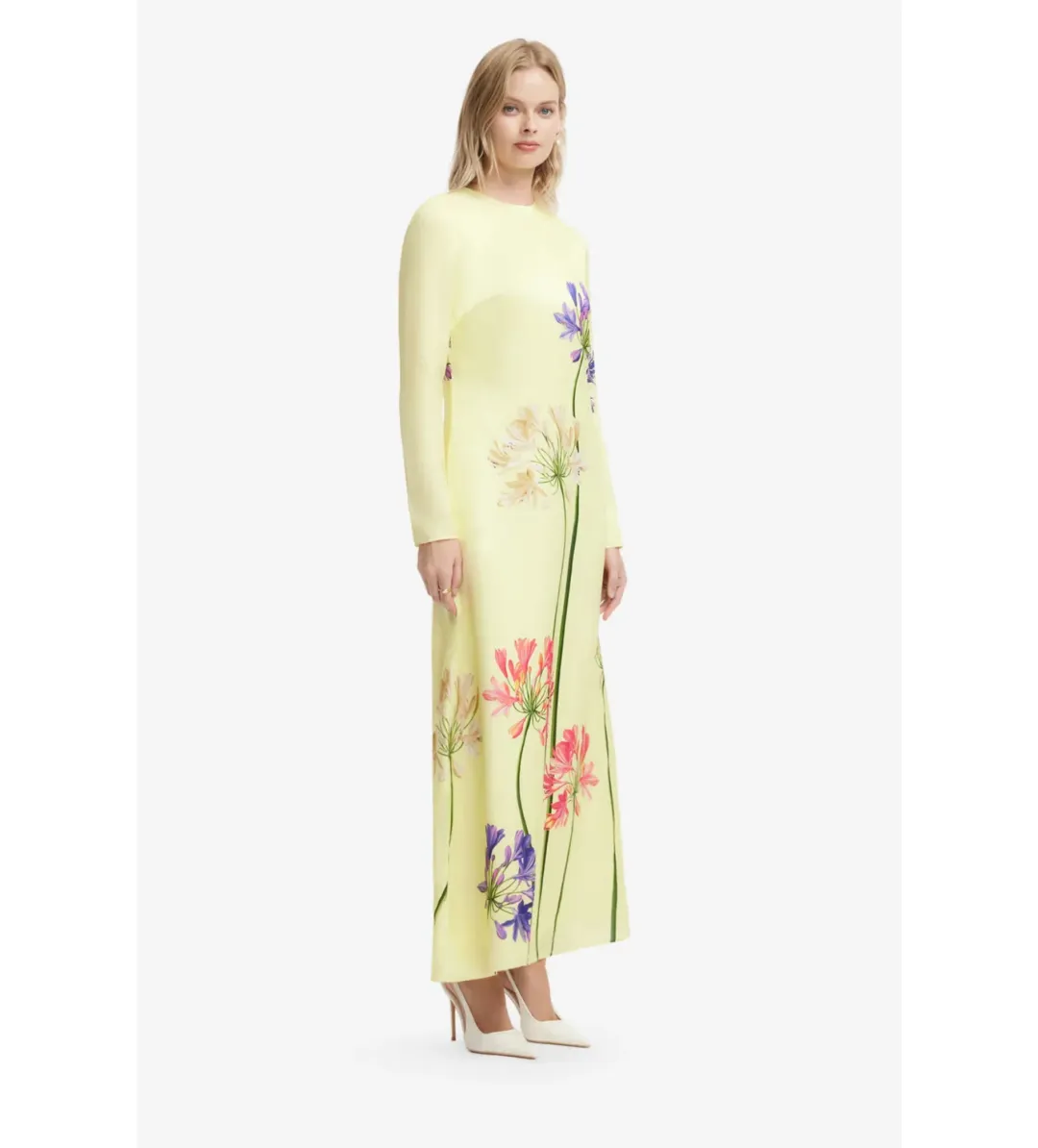 Leo Lin Cassandra Maxi Dress in Agapanthus Print Size 8 for rent on The Volte - main image