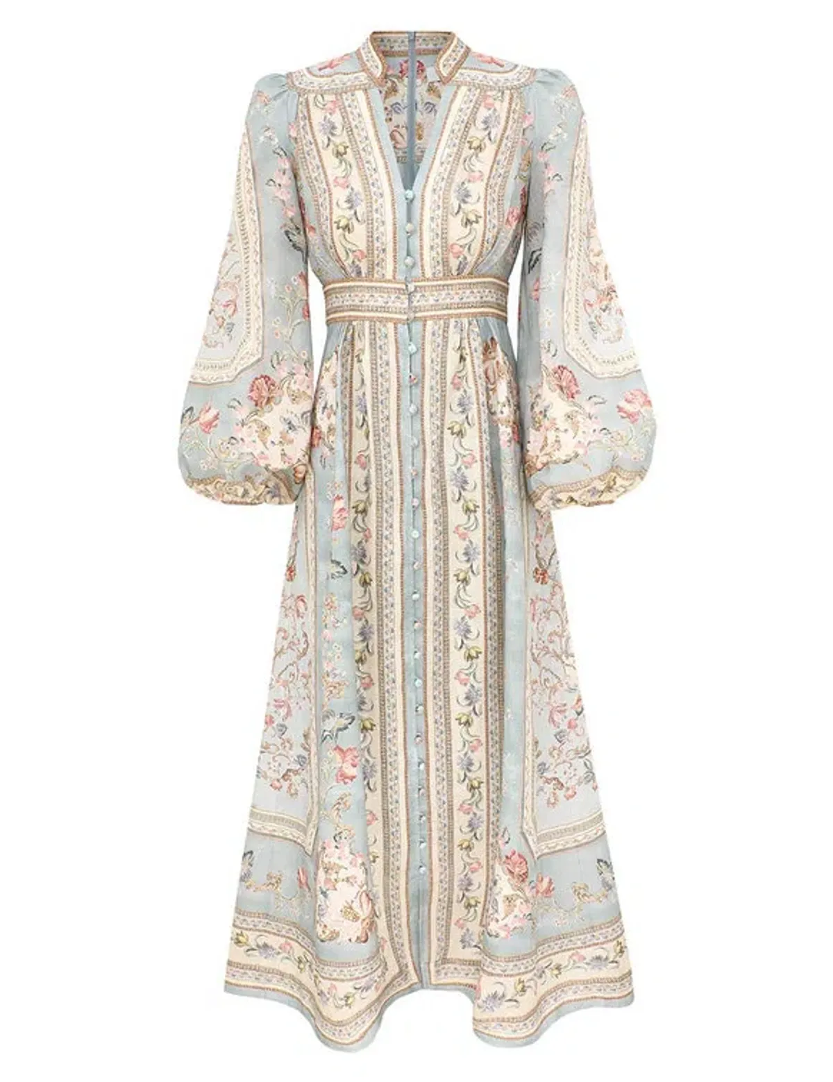 ZIMMERMANN ROSELIGHT PLUNGE MIDI DRESS SIZE 1 - Image 9