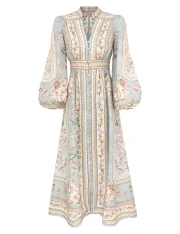 ZIMMERMANN ROSELIGHT PLUNGE MIDI DRESS SIZE 1 for rent on The Volte - image 9