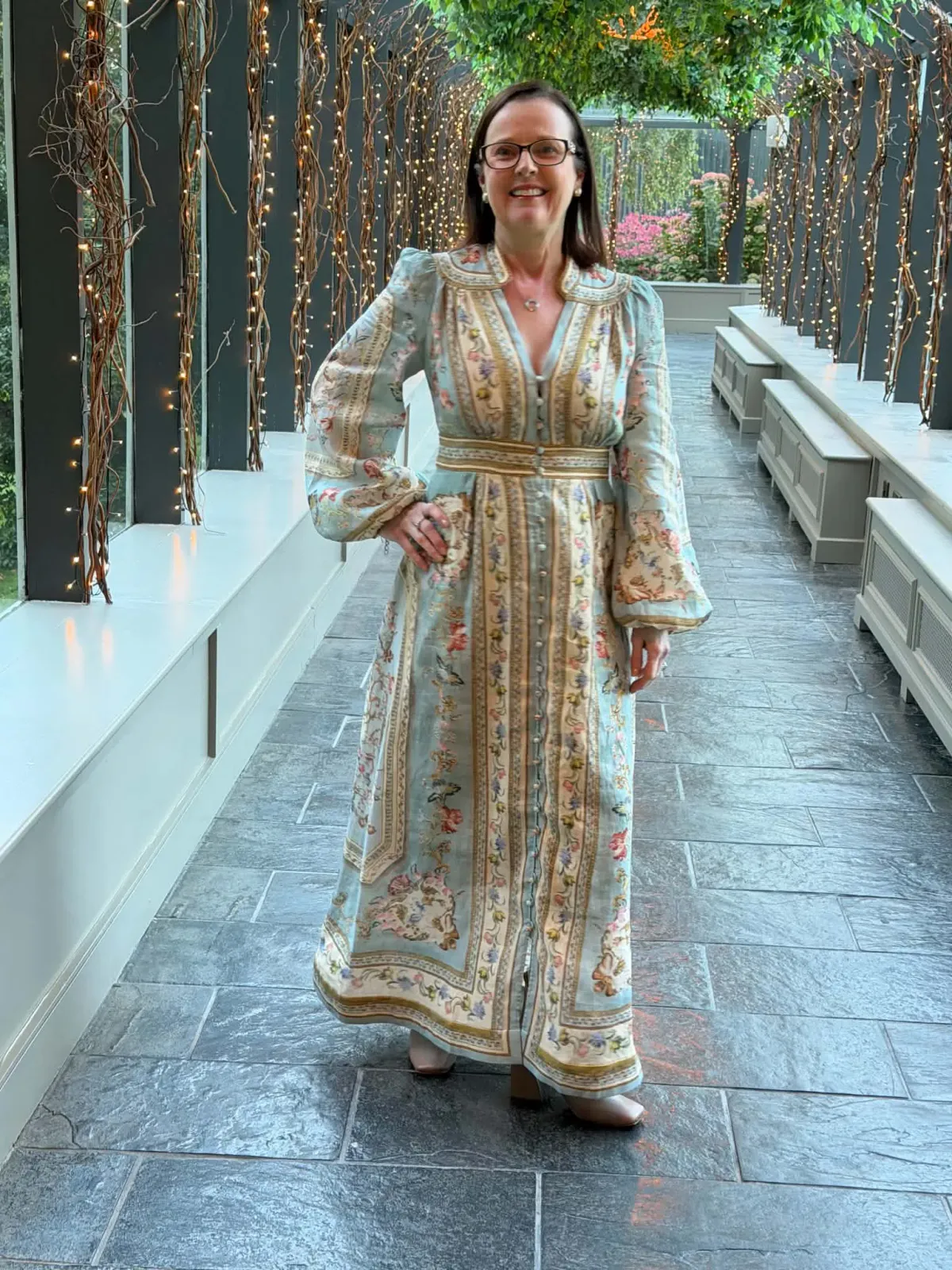 ZIMMERMANN ROSELIGHT PLUNGE MIDI DRESS SIZE 1 - Image 2