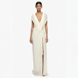 Bec & Bridge Leia Drape Gown In Buttercream Size 8 for rent on The Volte - image 1