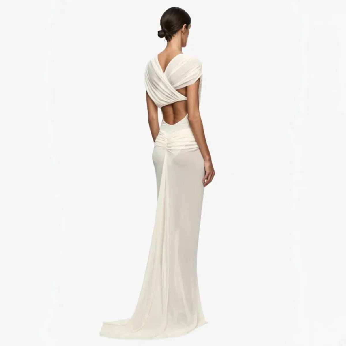 Bec & Bridge Leia Drape Gown In Buttercream Size 8 - Image 2