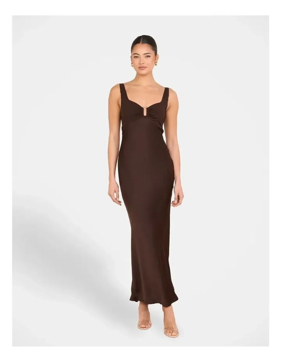Gala Bias Cut Satin Maxi Dress for rent on The Volte - main image