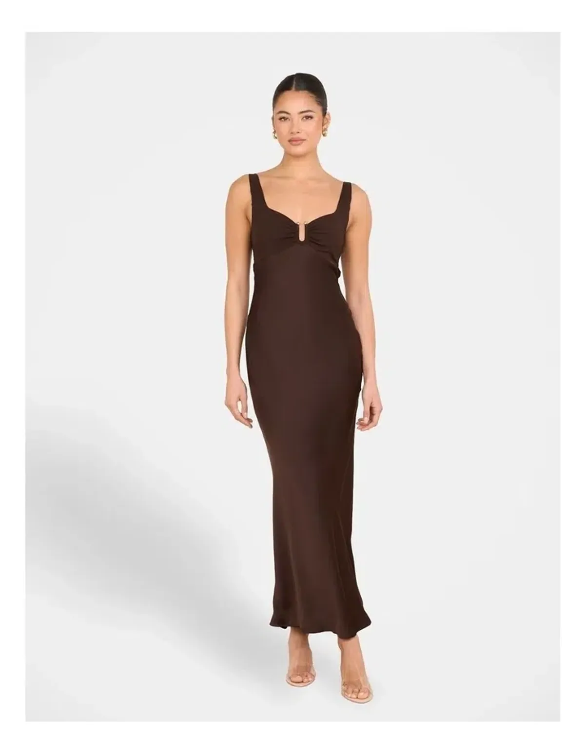 Gala Bias Cut Satin Maxi Dress - Image 1