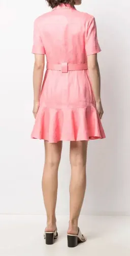 Zimmermann Poppy Belted Linen Mini Shirt Dress Pink – Size 1 / AU 10 for rent on The Volte - image 3