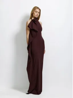 Effie Kats Alessia Gown - Chocolate Plum for rent on The Volte - image 2
