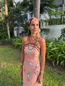 ALEMAIS Laurence Exclusive Midi Dress Pink Print Size 6 AU for rent on The Volte - image 4