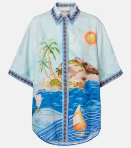ALEMAIS Island Exclusive Shirt & Short Set Blue Print Size 8 AU for rent on The Volte - image 10