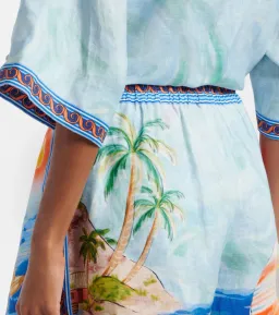 ALEMAIS Island Exclusive Shirt & Short Set Blue Print Size 8 AU for rent on The Volte - image 9