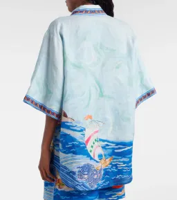 ALEMAIS Island Exclusive Shirt & Short Set Blue Print Size 8 AU for rent on The Volte - image 7