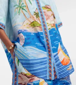 ALEMAIS Island Exclusive Shirt & Short Set Blue Print Size 8 AU for rent on The Volte - image 5