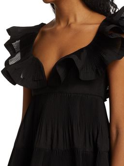 Zimmermann The Lovestruck pleated minidress Black Size 6 for rent on The Volte - image 7