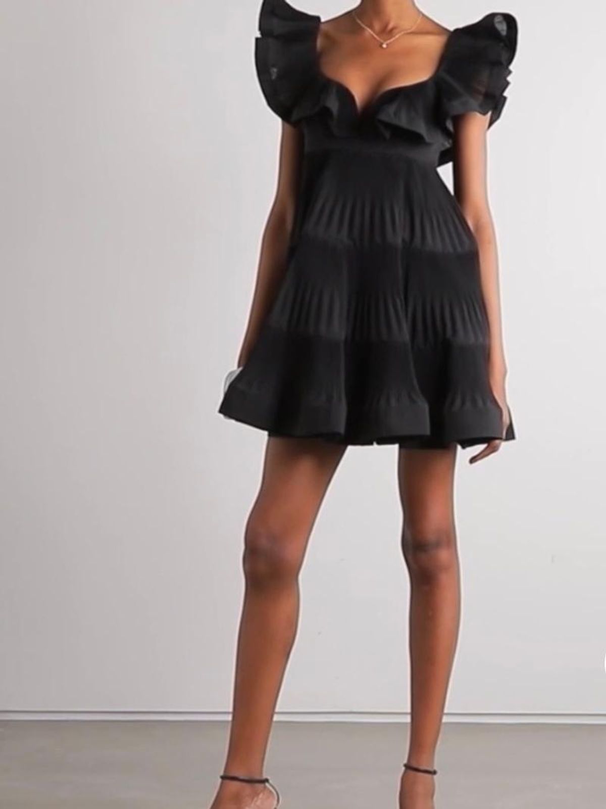 Zimmermann The Lovestruck pleated minidress Black Size 6 for rent on The Volte - main image