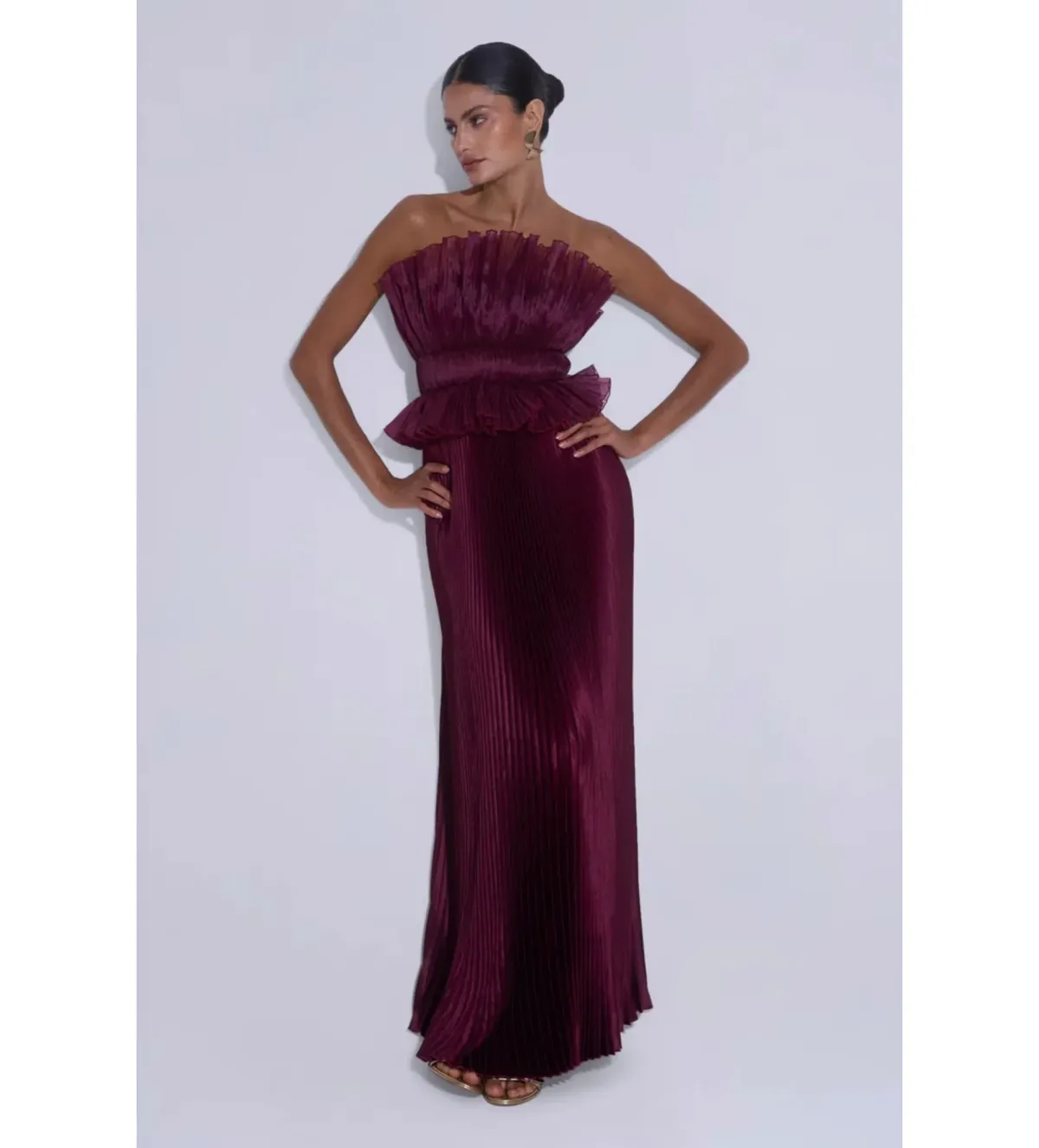 L'Idee Masquerade Gown in Wine Size AU12 - Image 2