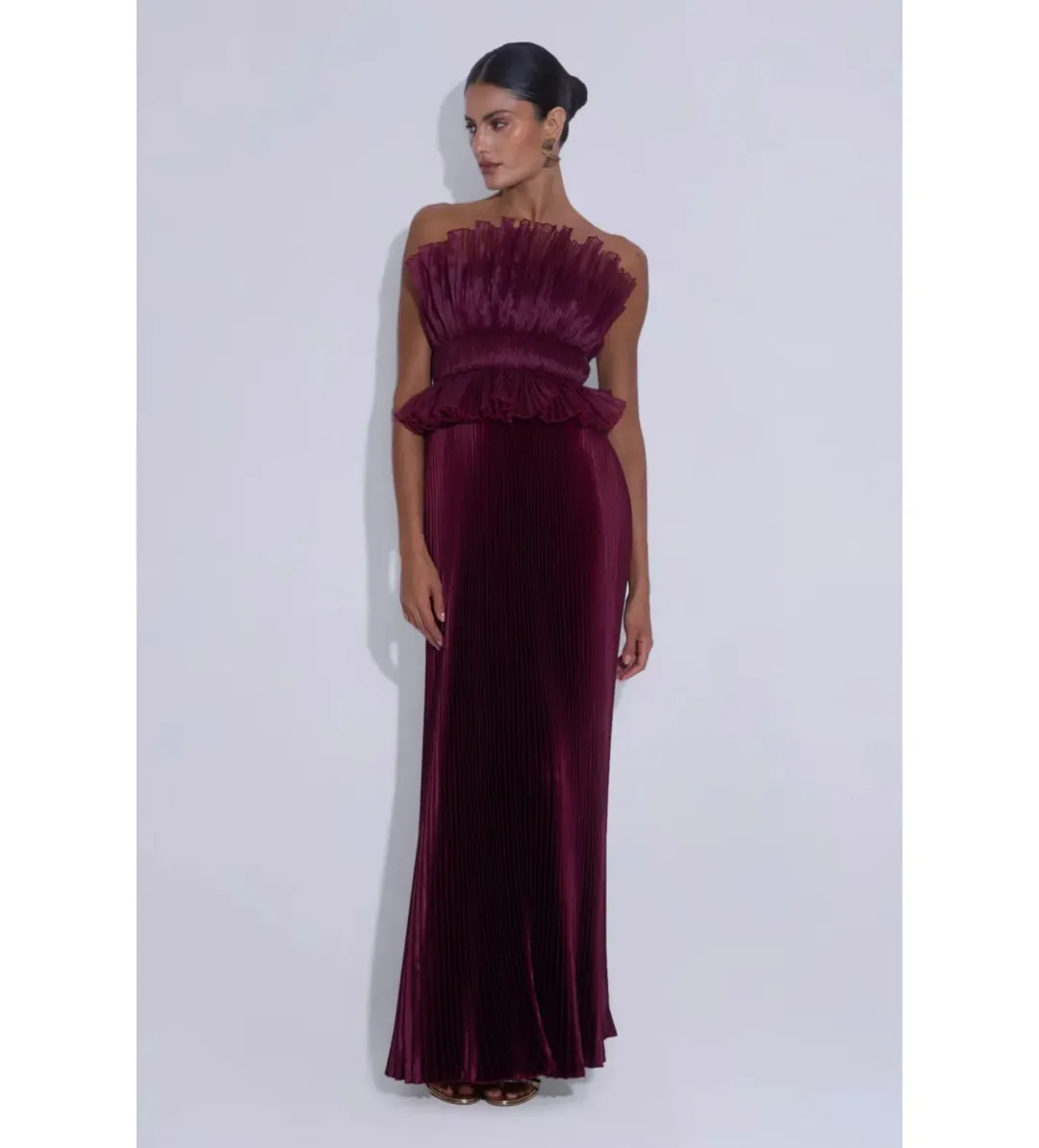 L'Idee Masquerade Gown in Wine Size AU12 for rent on The Volte - main image