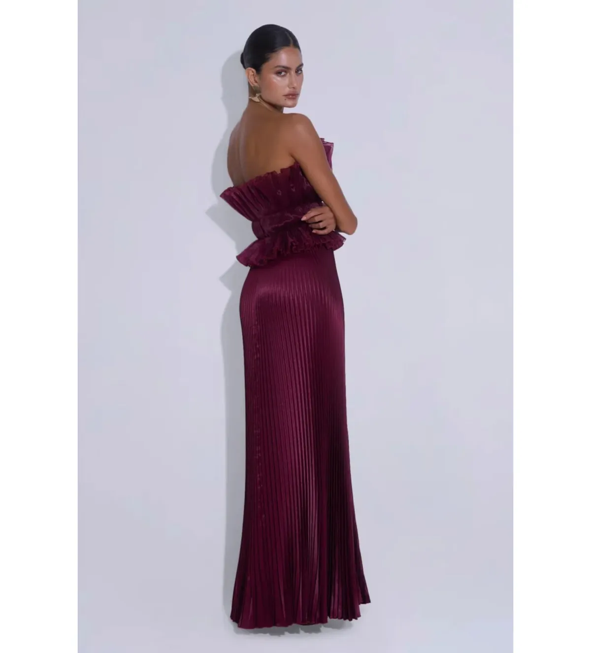L'Idee Masquerade Gown in Wine Size AU12 - Image 3