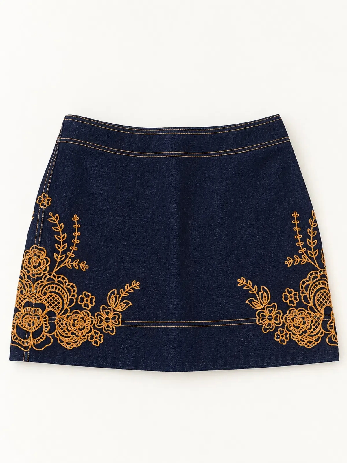 AJE Embroidered Denim Set | Skirt 10, Top 6 - Image 3