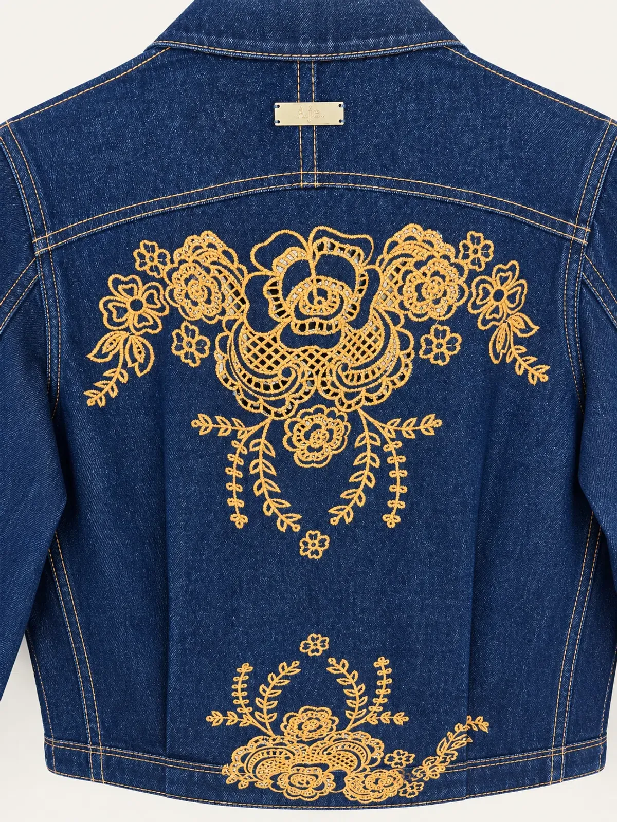 AJE Embroidered Denim Set | Skirt 10, Top 6 - Image 8