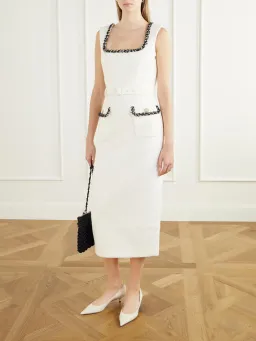 Rebecca Vallance Jacquie midi dress cream size 10 for rent on The Volte - image 3