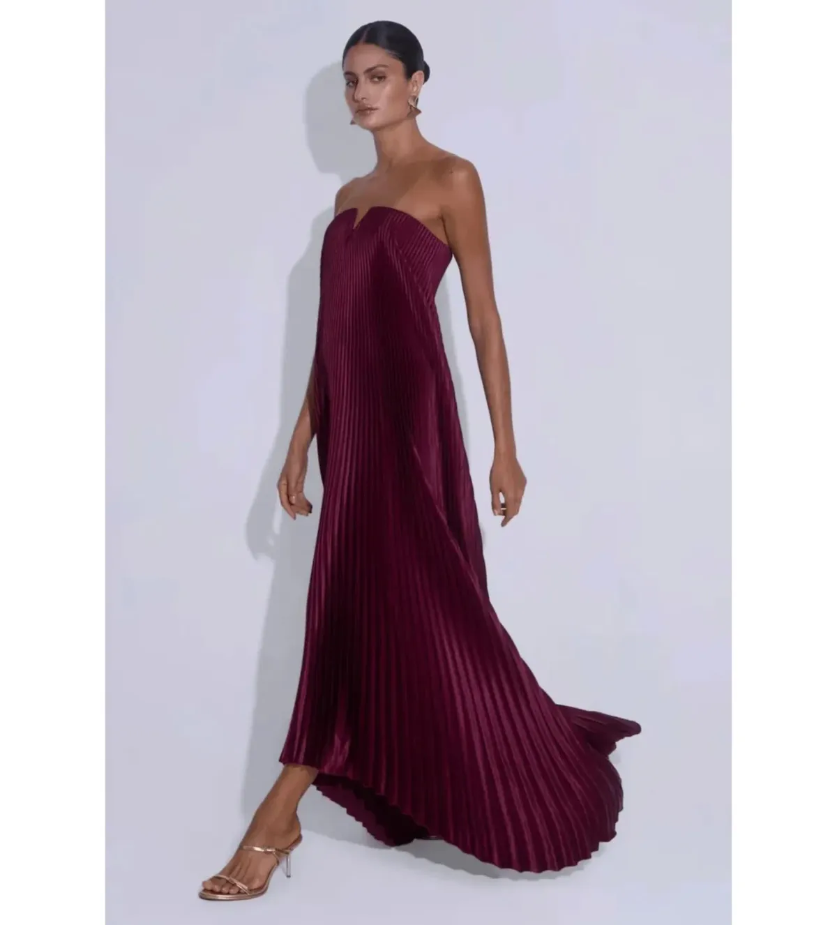 L'Idee Black Tie Gown in Wine Size AU14 - Image 2