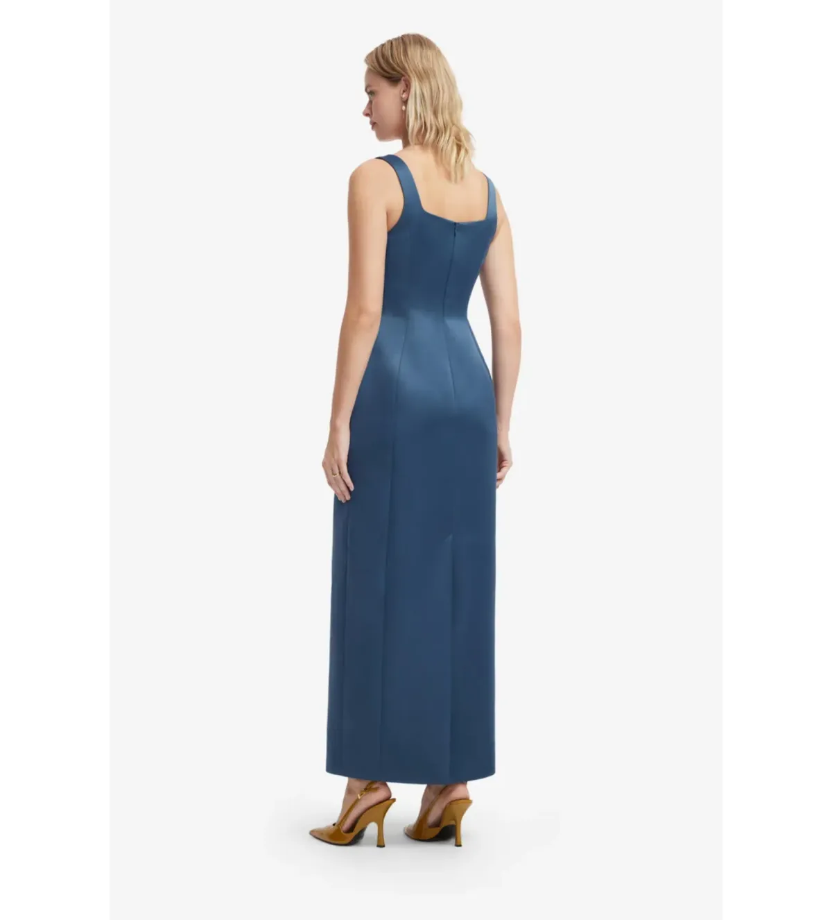 Leo Lin Adelina Embroidered Maxi Dress in Lily Print Indigo Size AU12 - Image 3